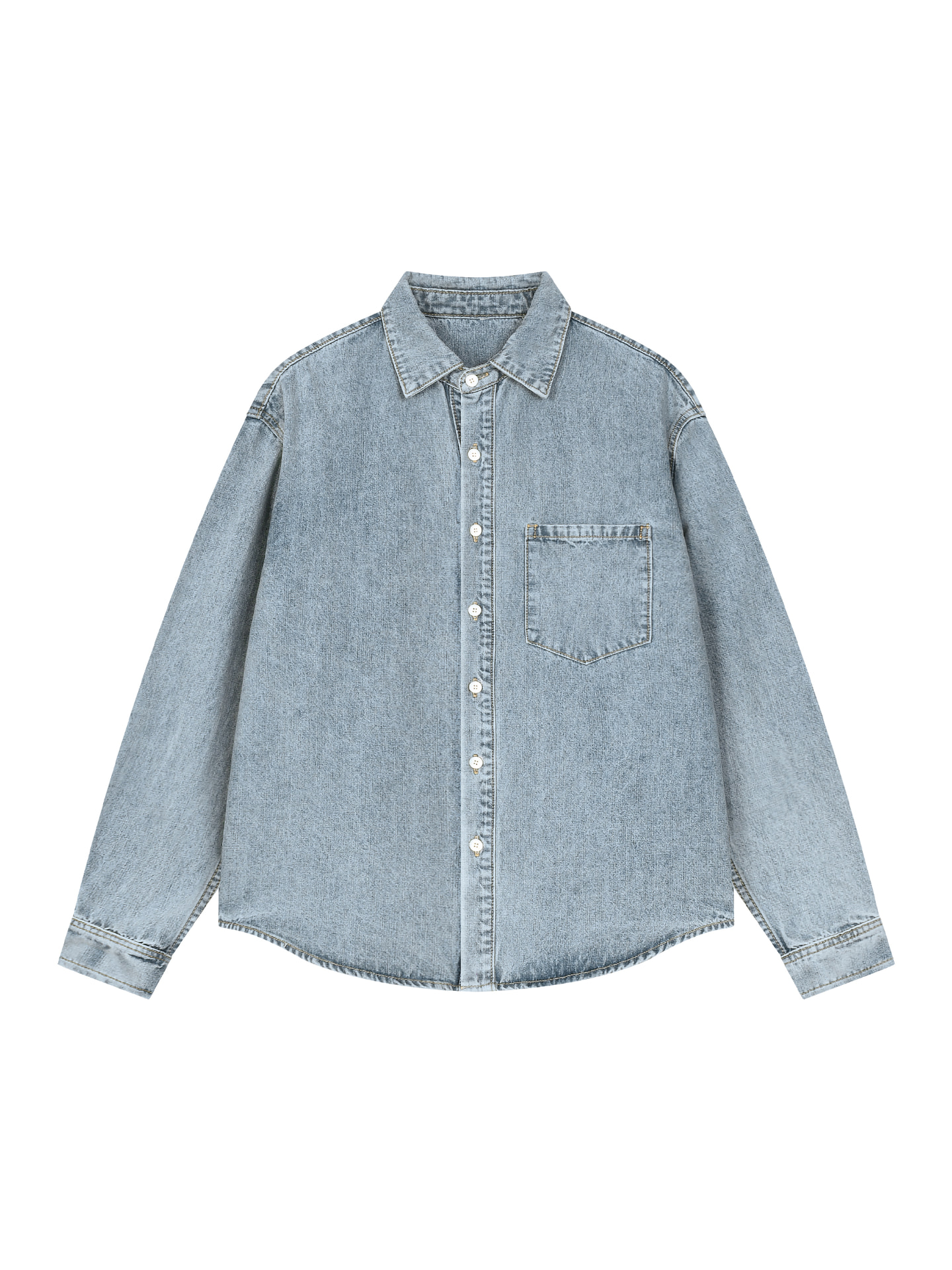 Quiet Ground Denim Overshirt in Vintage blue