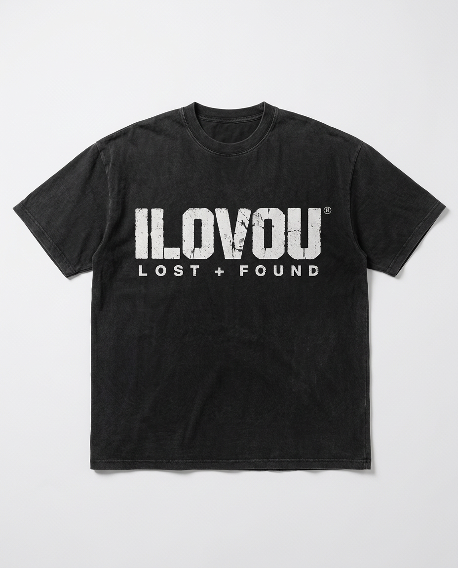 The Lost + Found Tee in Washed black